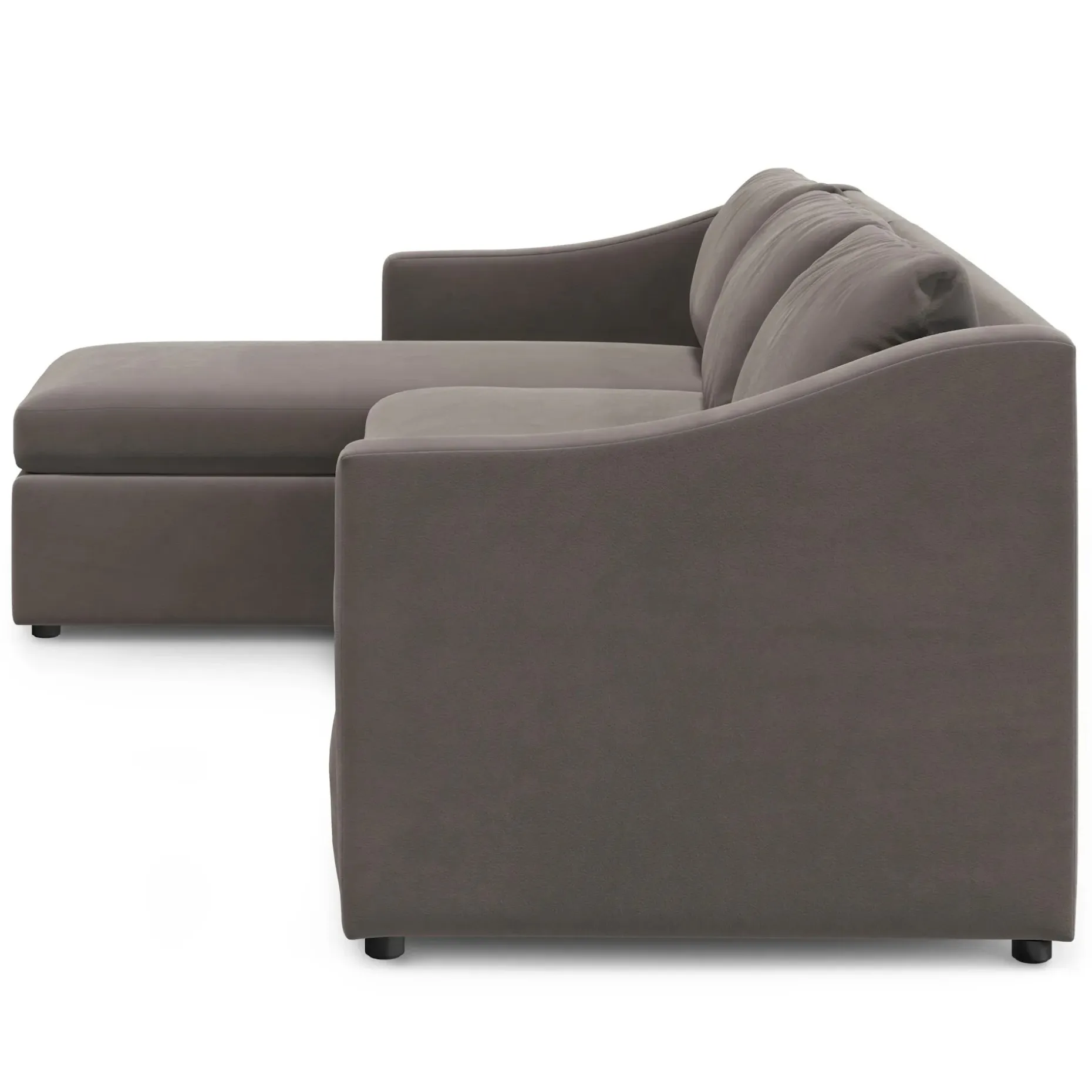 Landry 109" Velvet Left Storage Sleeper Sectional - Hale Warm Gray
