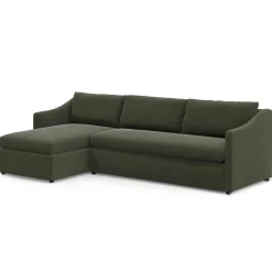 Landry 109" Velvet Left Storage Sleeper Sectional - Hale Fir Green