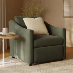 Landry 32.25" Velvet Lounge Chair - Hale Fir Green