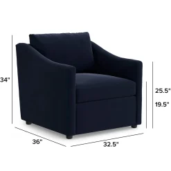 Landry 32.25" Velvet Lounge Chair - Hale Ink