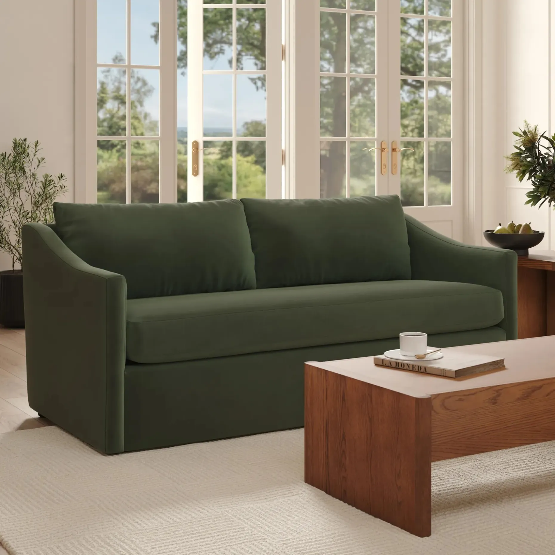 Landry 72" Velvet Loveseat - Hale Fir Green