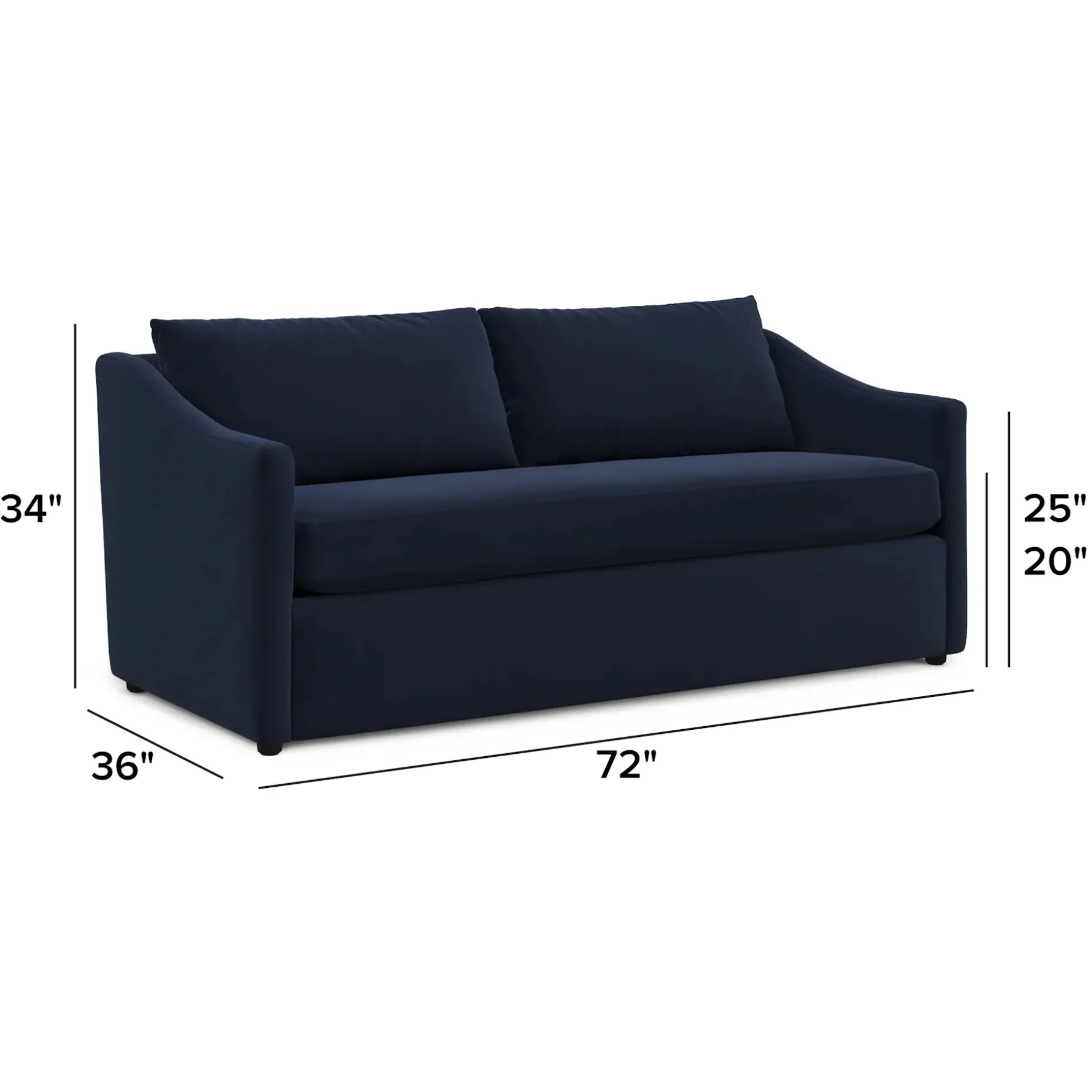 Landry 72" Velvet Loveseat - Hale Ink