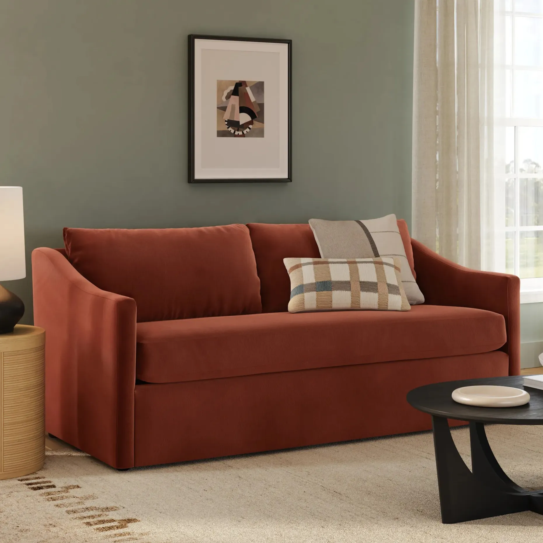 Landry 72" Velvet Loveseat - Hale Rust