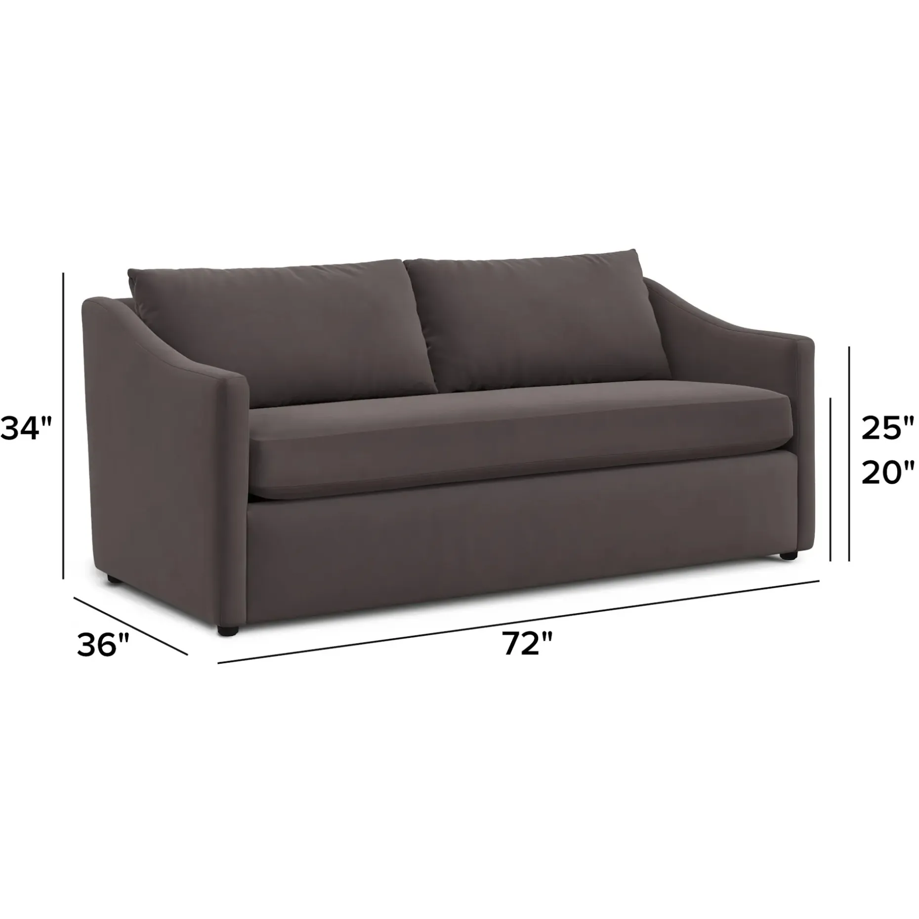 Landry 72" Velvet Loveseat - Hale Warm Gray