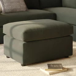 Landry 28" Velvet Ottoman - Hale Fir Green