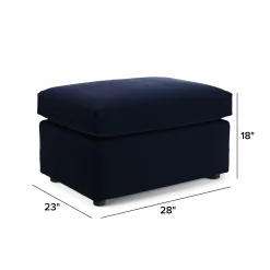 Landry 28" Velvet Ottoman - Hale Ink