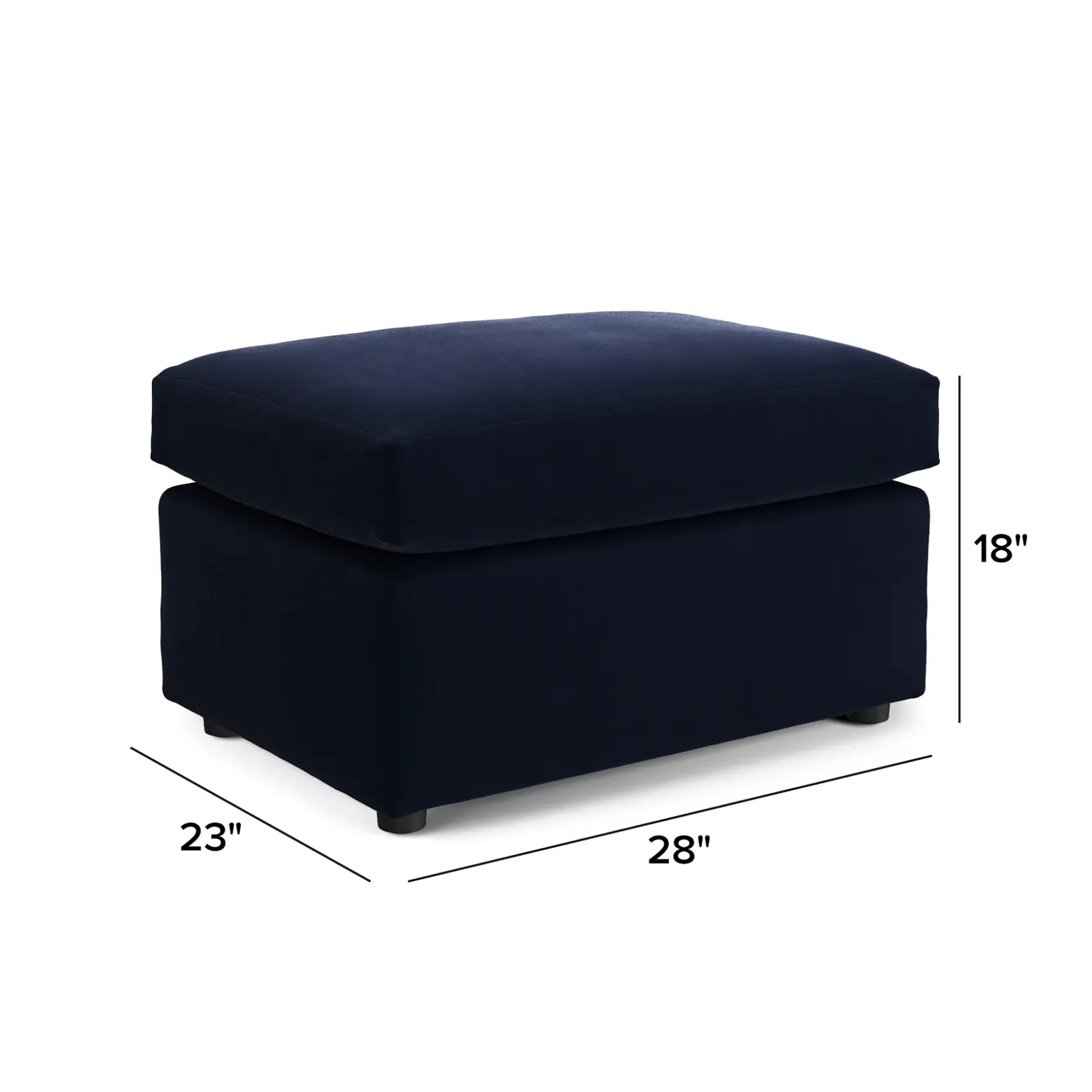 Landry 28" Velvet Ottoman - Hale Ink