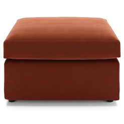 Landry 28" Velvet Ottoman - Hale Rust