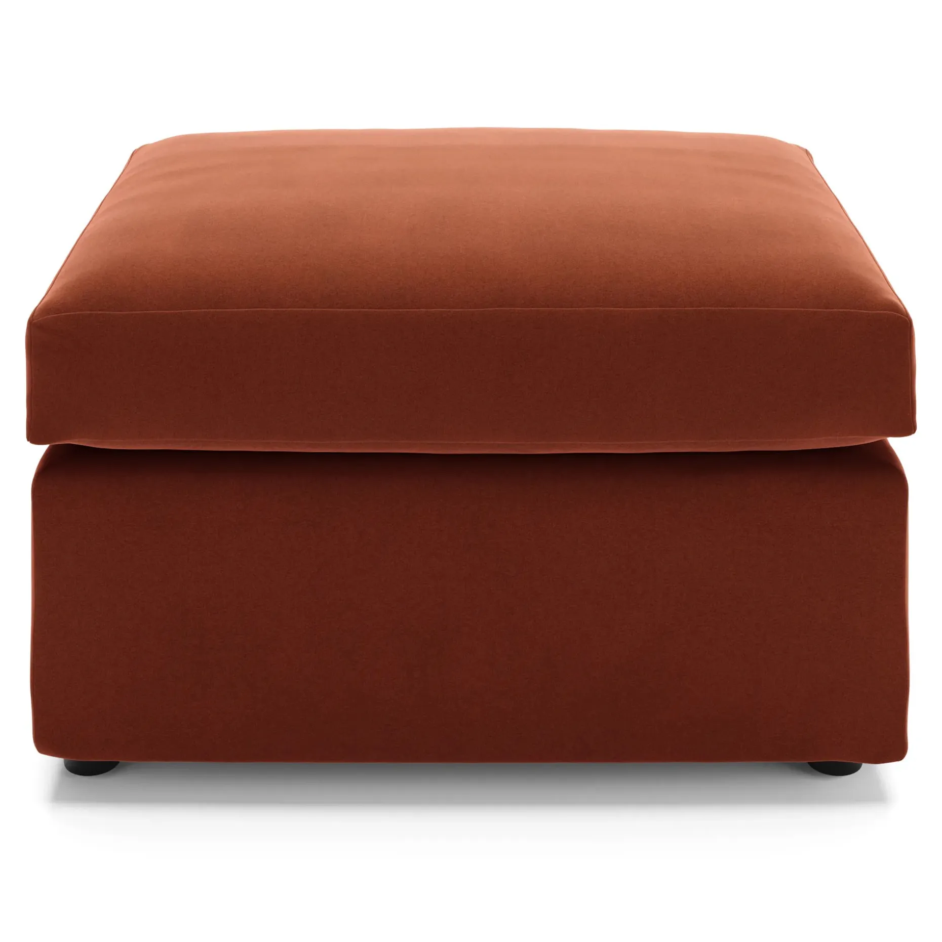 Landry 28" Velvet Ottoman - Hale Rust