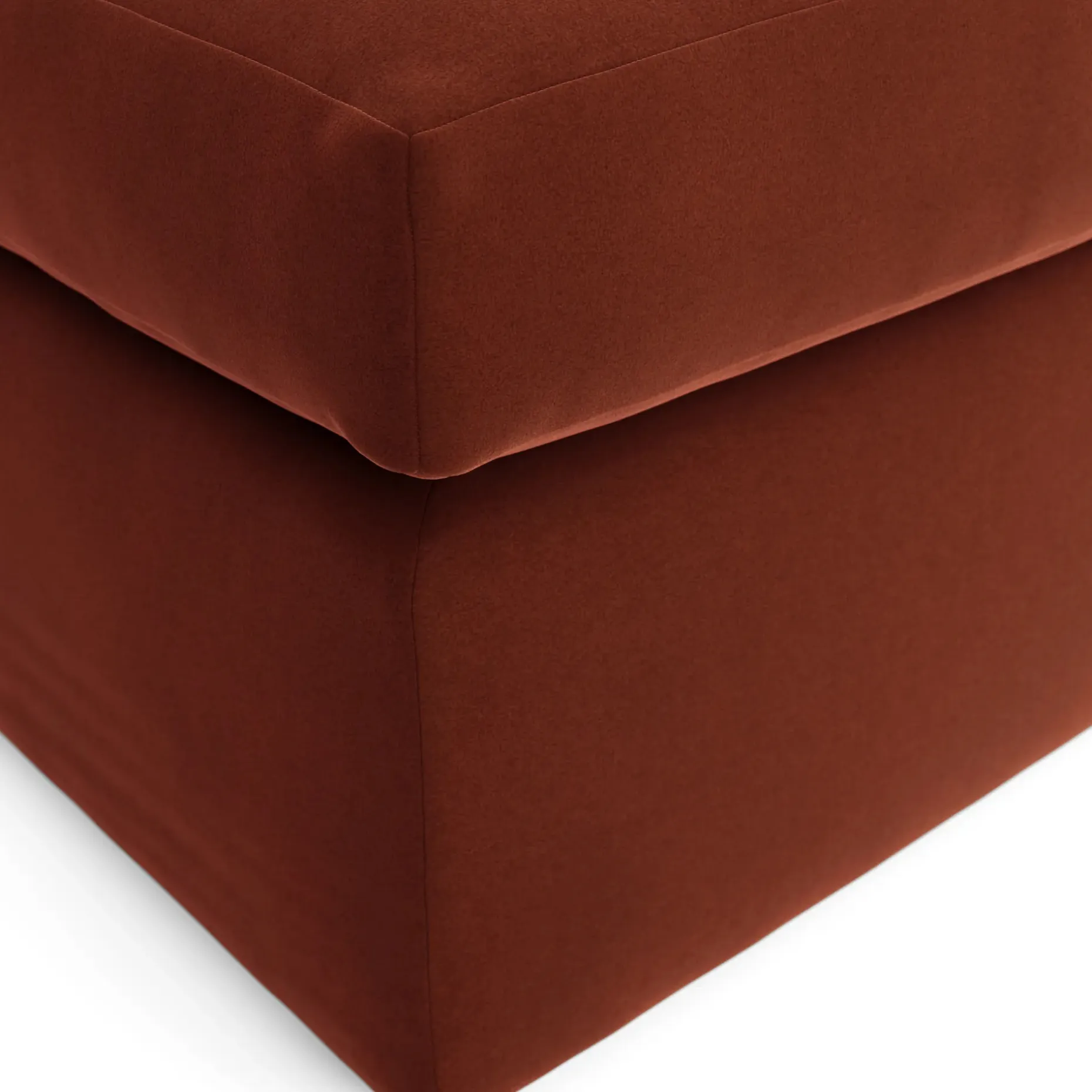 Landry 28" Velvet Ottoman - Hale Rust