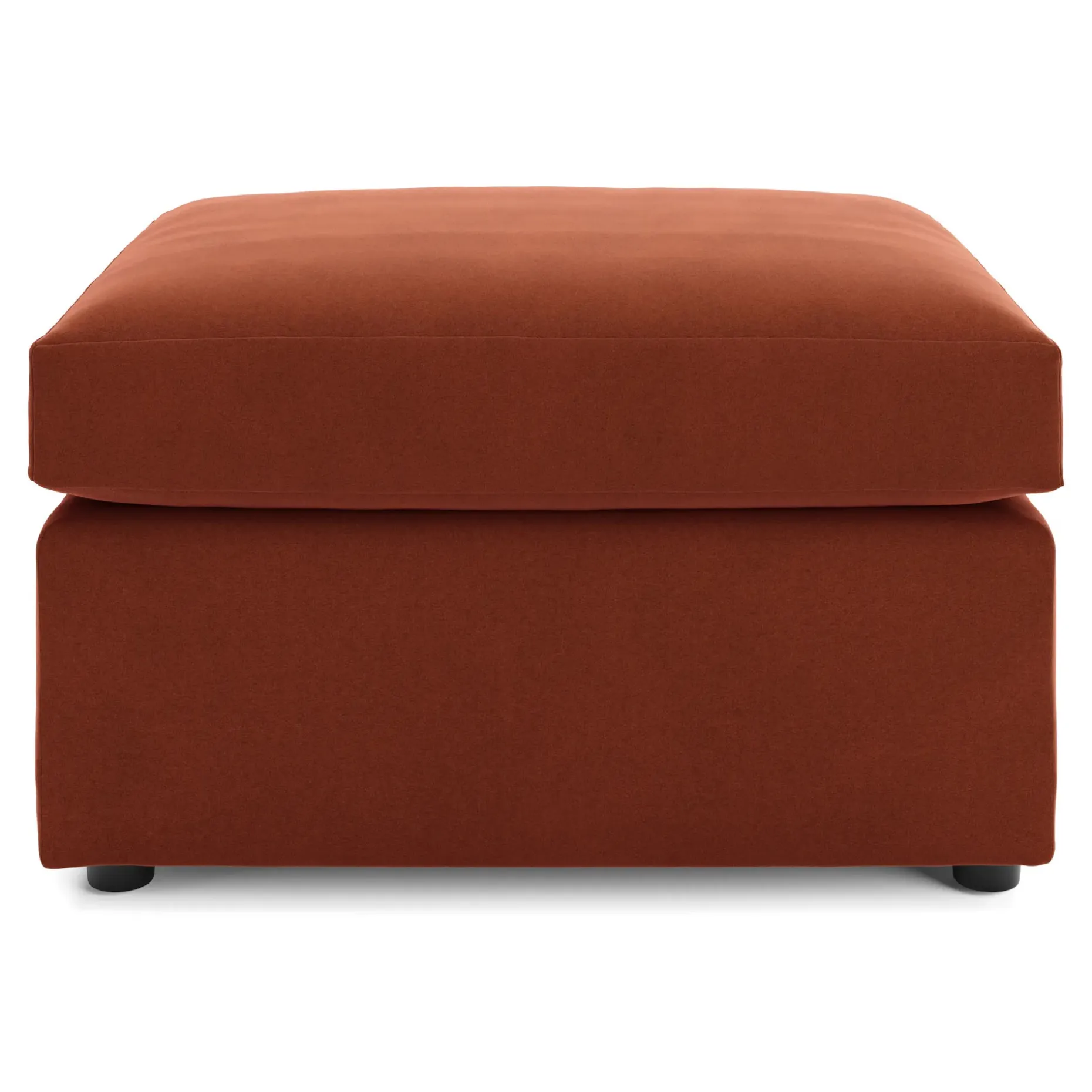 Landry 28" Velvet Ottoman - Hale Rust