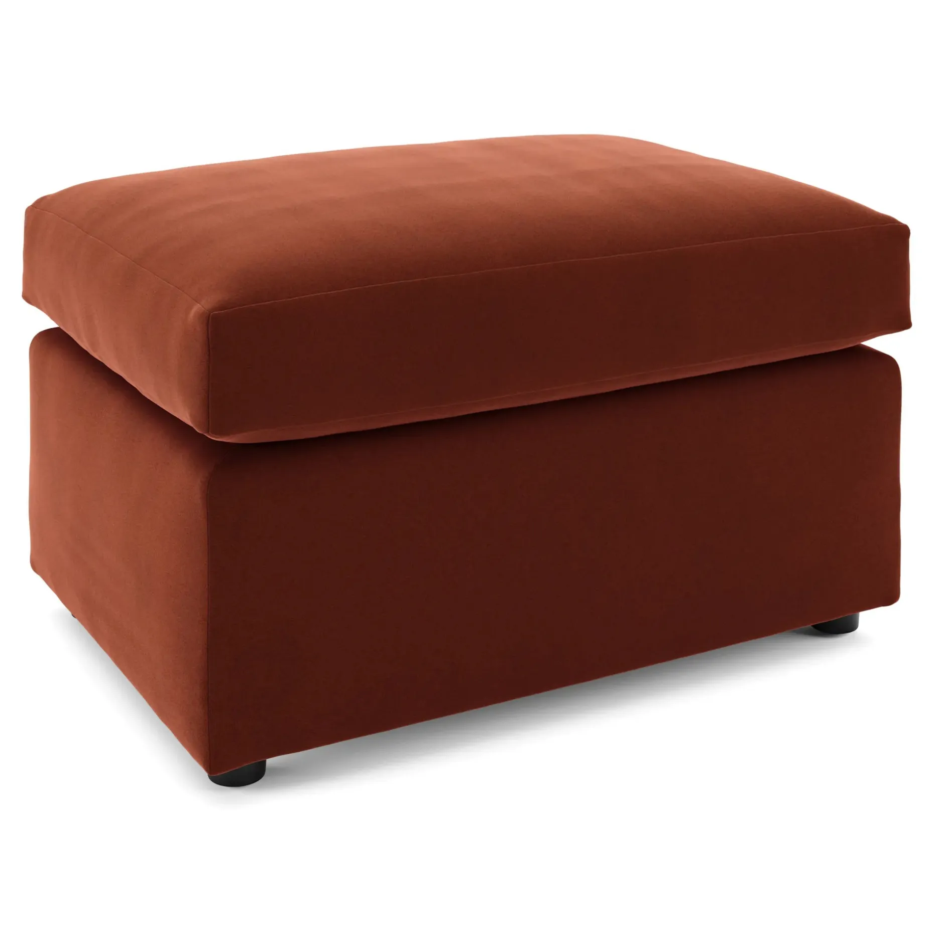 Landry 28" Velvet Ottoman - Hale Rust