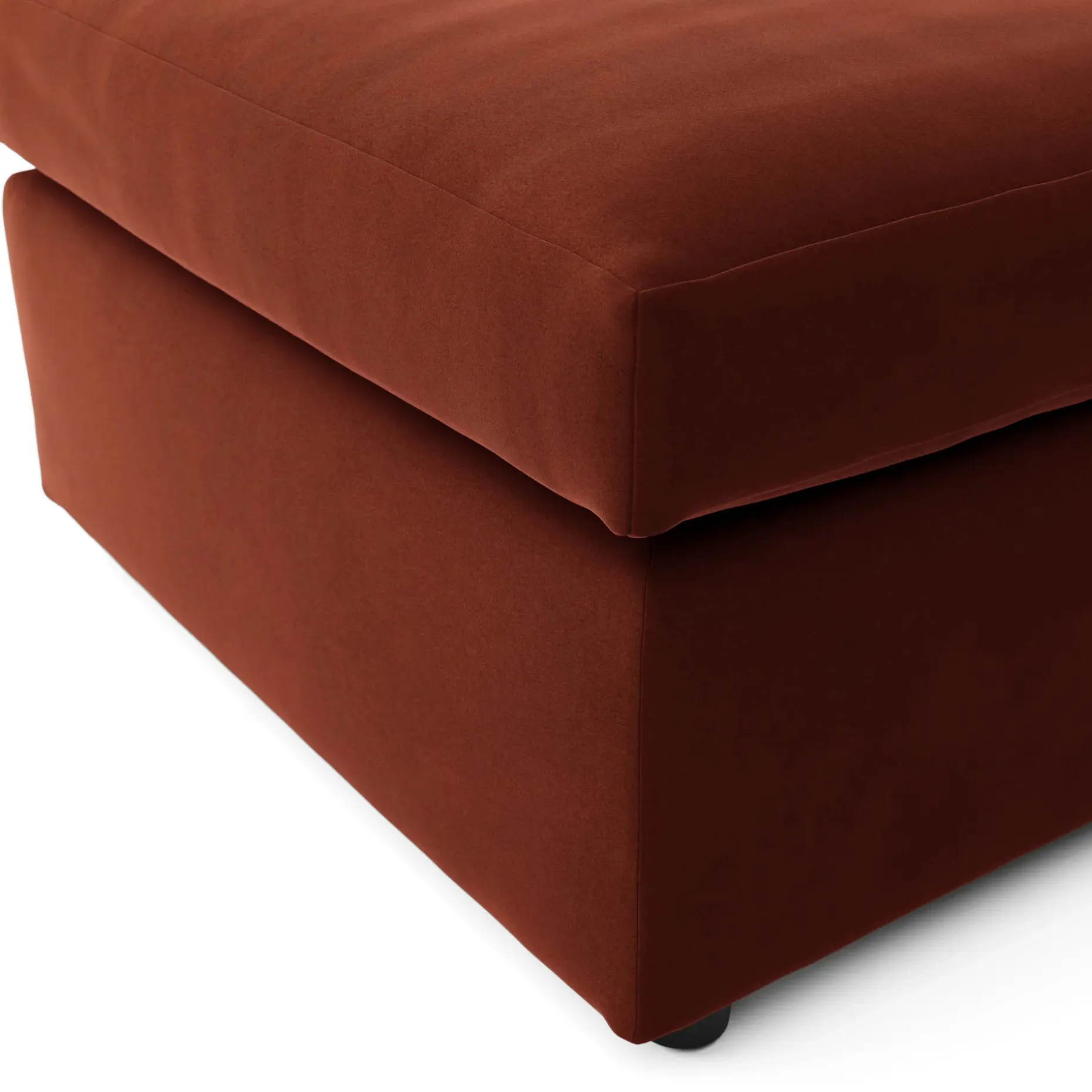 Landry 28" Velvet Ottoman - Hale Rust