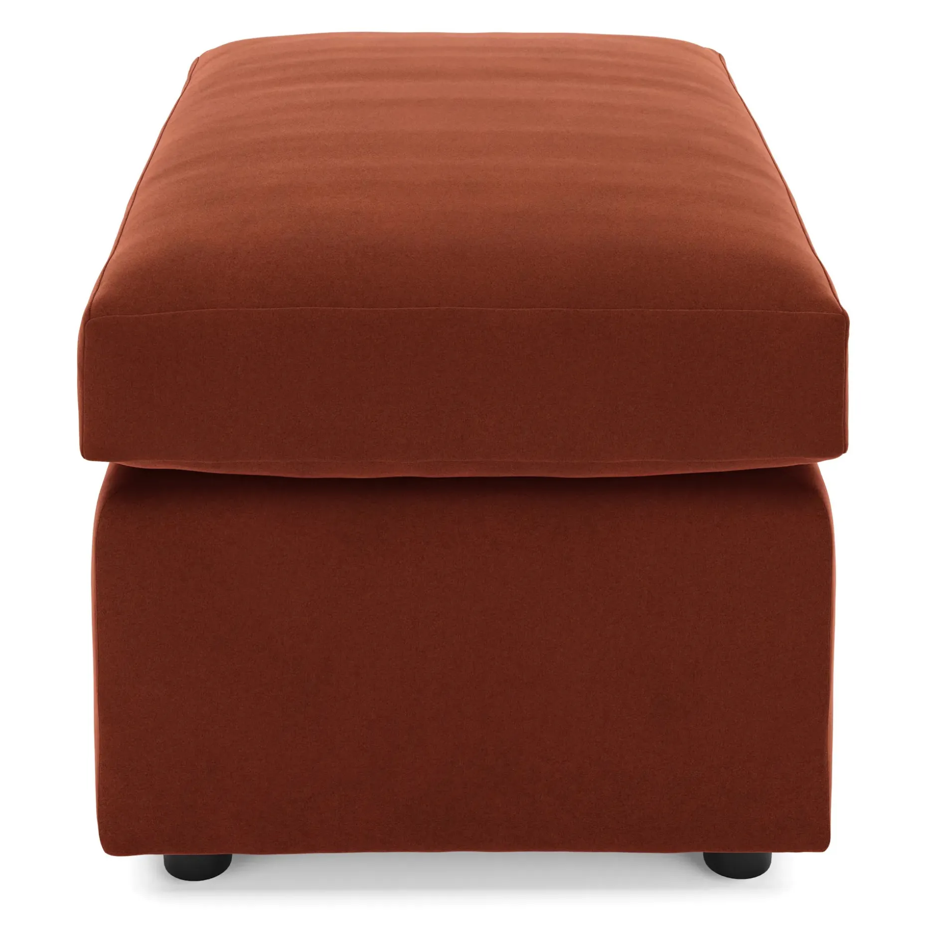 Landry 28" Velvet Ottoman - Hale Rust