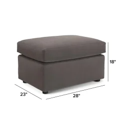 Landry 28" Velvet Ottoman - Hale Warm Gray