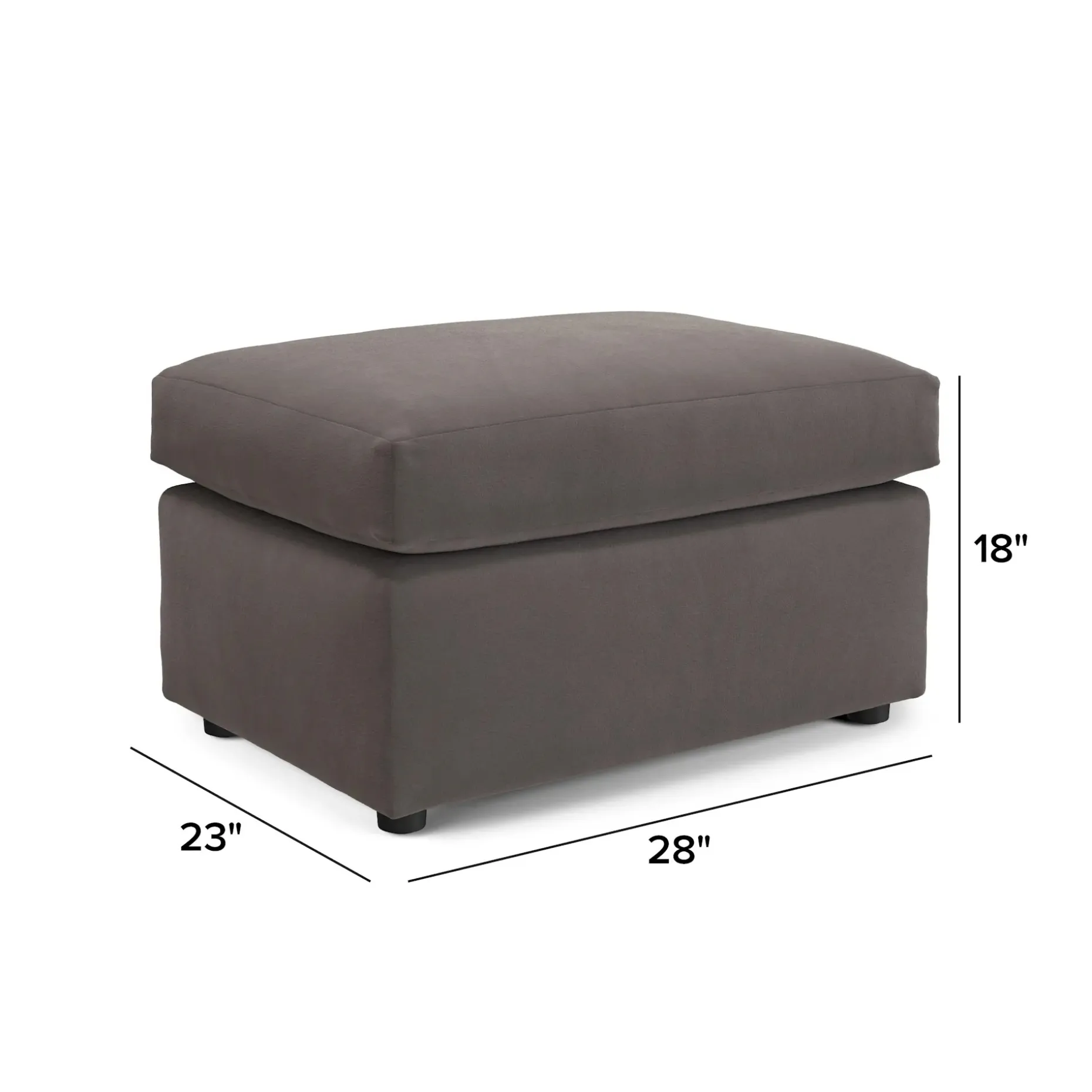 Landry 28" Velvet Ottoman - Hale Warm Gray