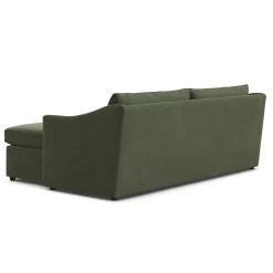 Landry 84.5" Velvet Reversible Storage Sectional - Hale Fir Green