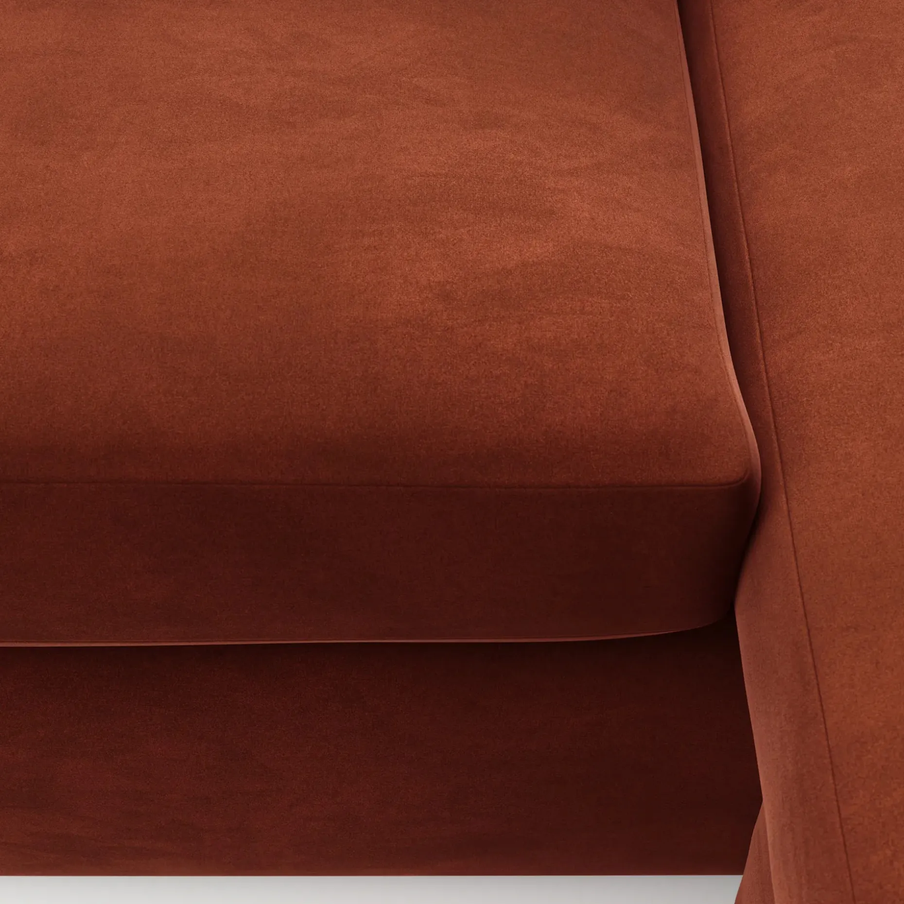 Landry 84.5" Velvet Reversible Storage Sectional - Hale Rust