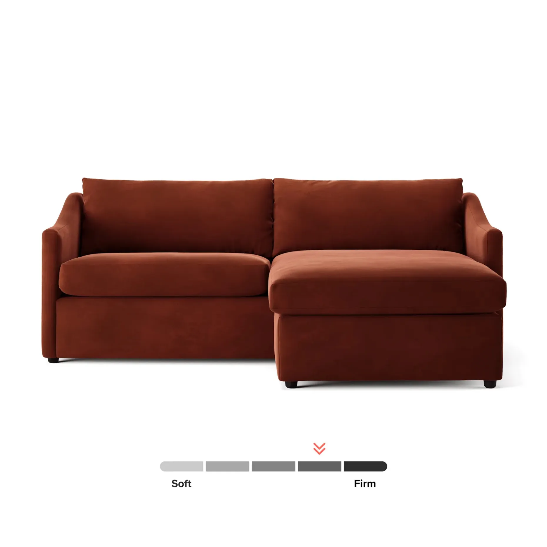 Landry 84.5" Velvet Reversible Storage Sectional - Hale Rust