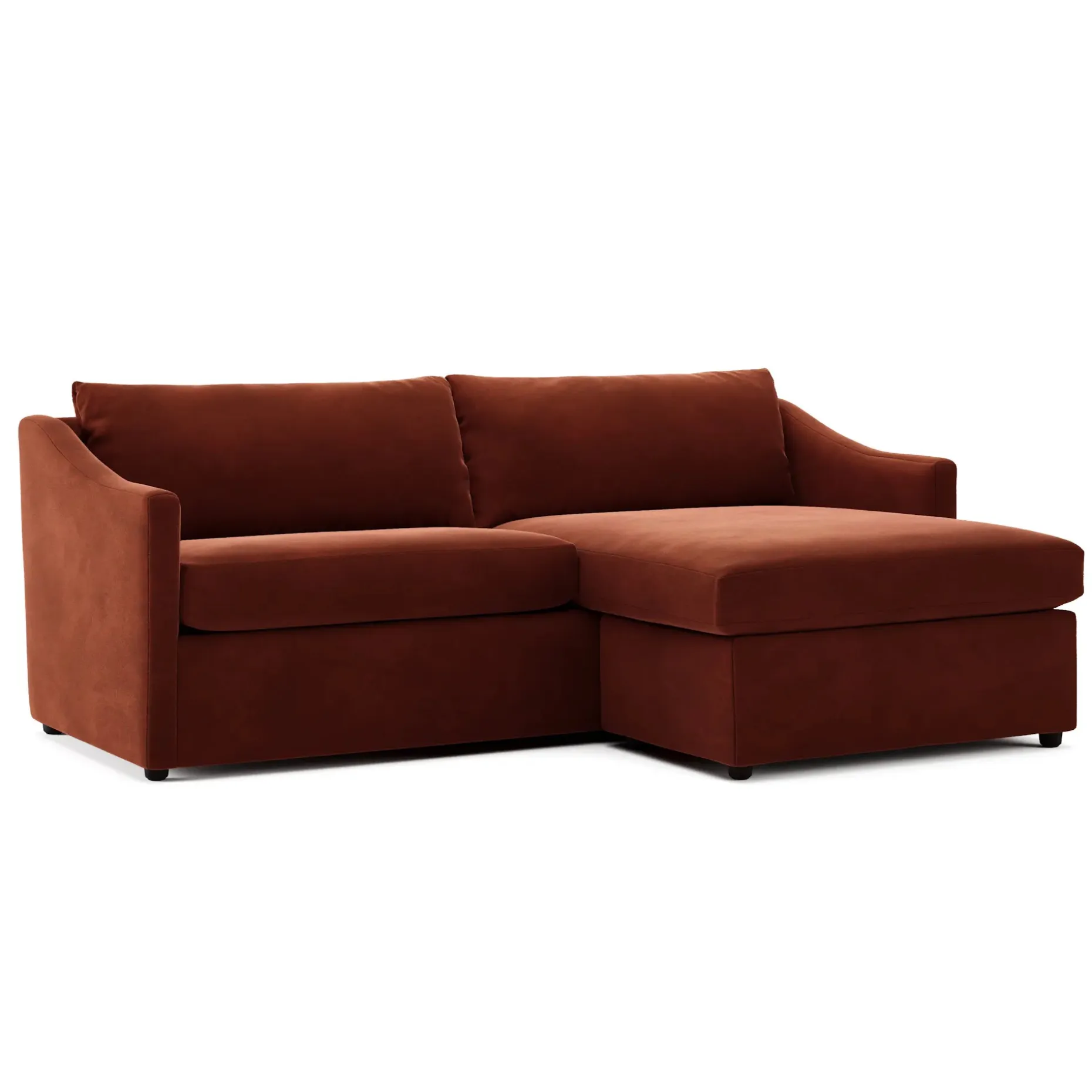 Landry 84.5" Velvet Reversible Storage Sectional - Hale Rust