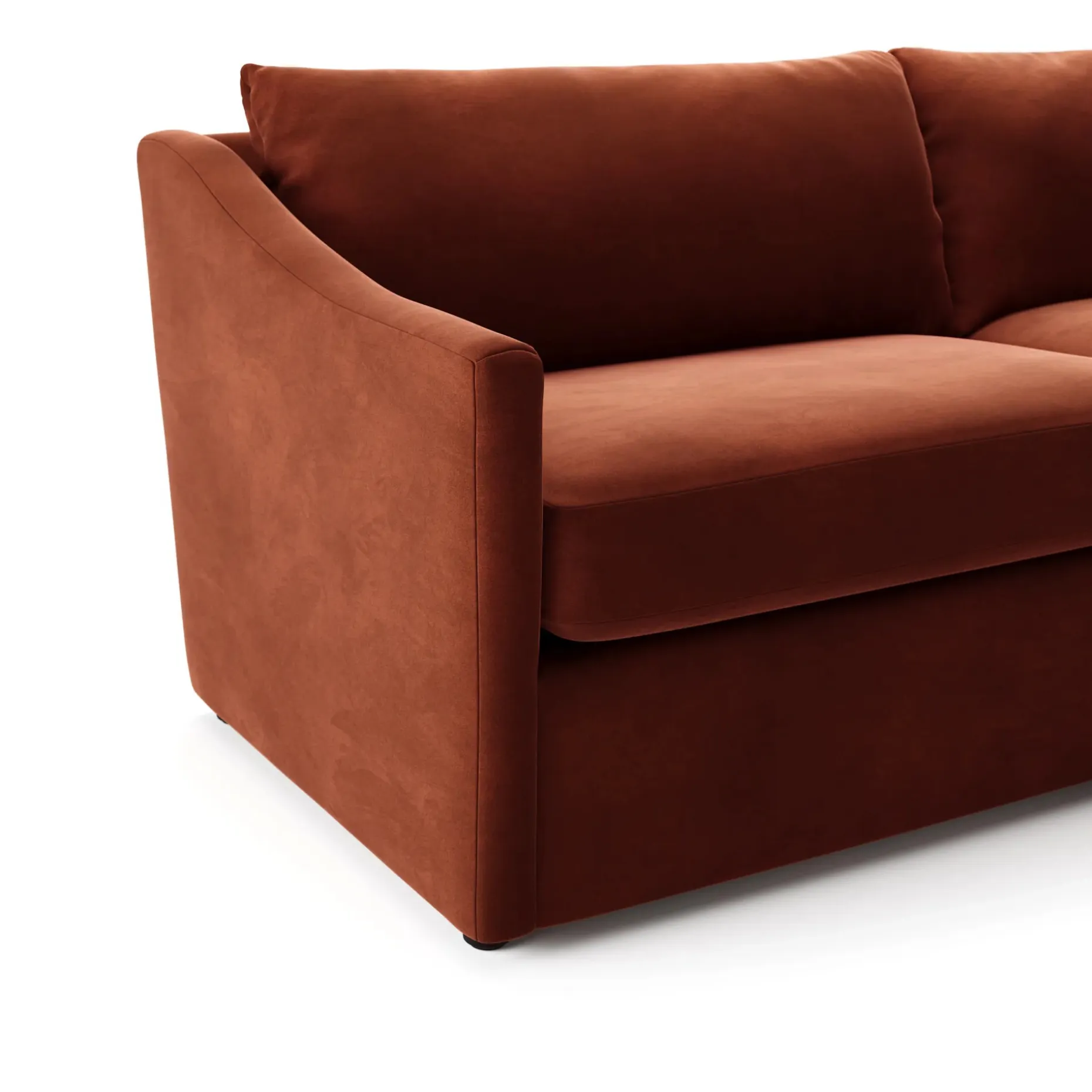 Landry 84.5" Velvet Reversible Storage Sectional - Hale Rust