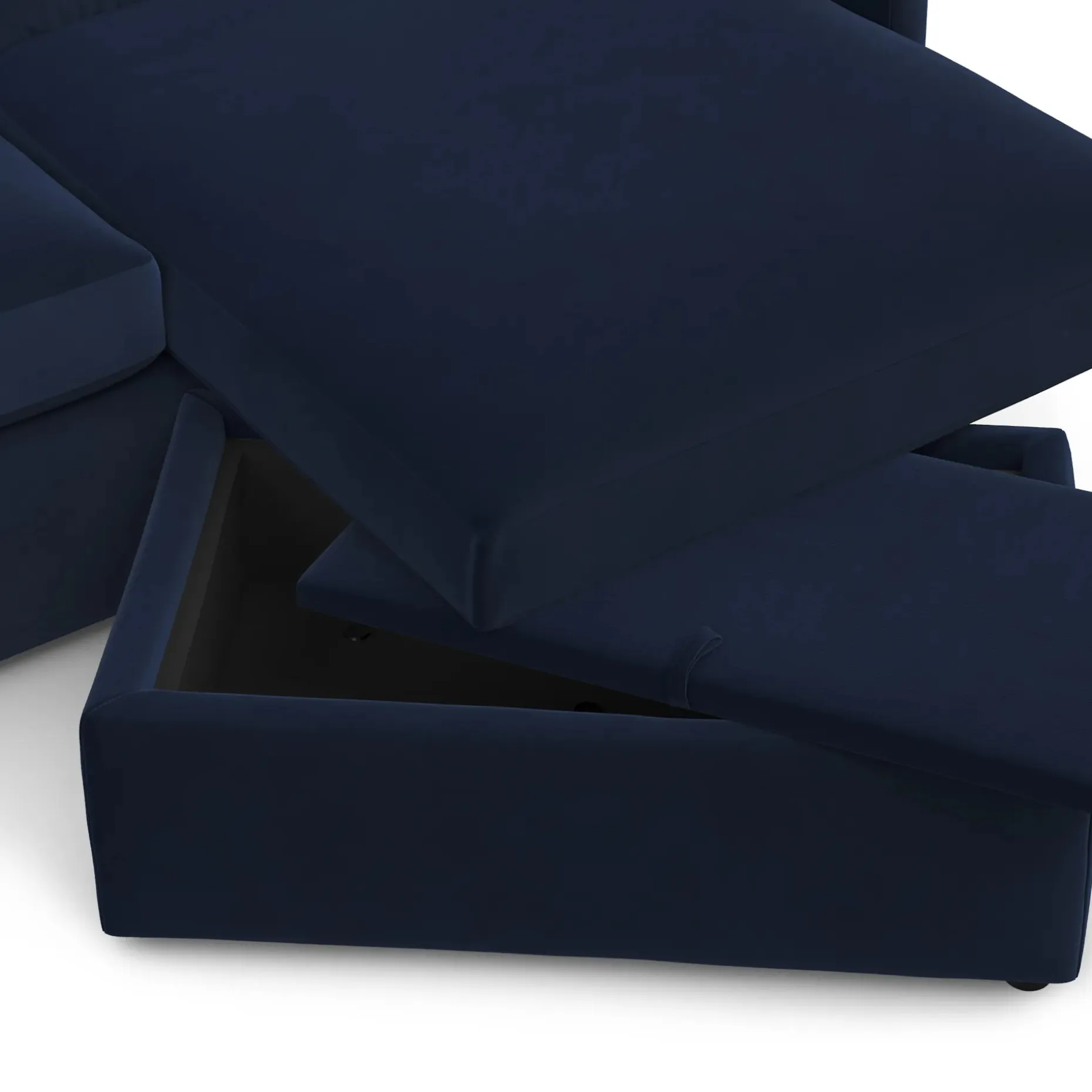 Landry 84.5" Velvet Reversible Storage Sectional - Hale Ink