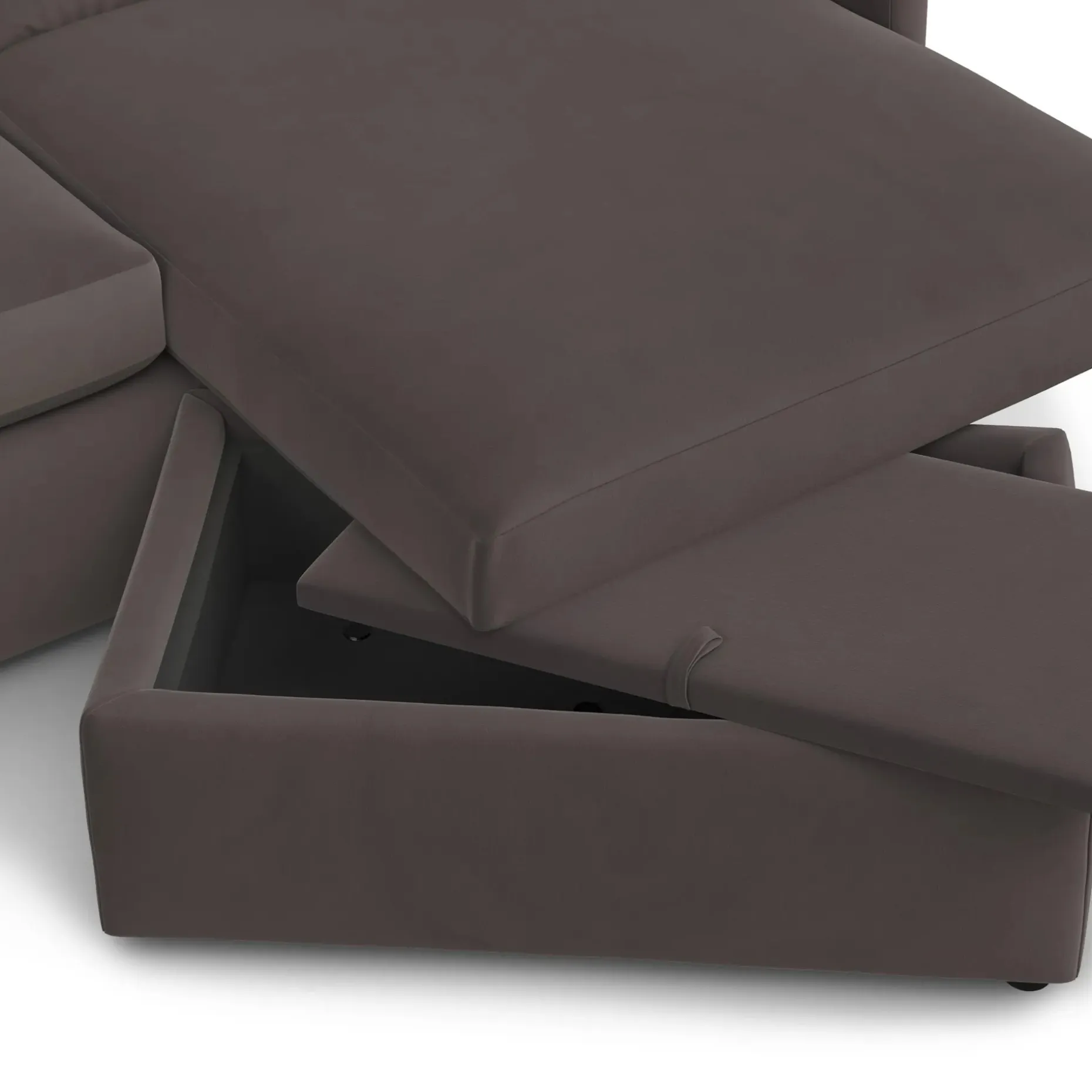 Landry 84.5" Velvet Reversible Storage Sectional - Hale Warm Gray