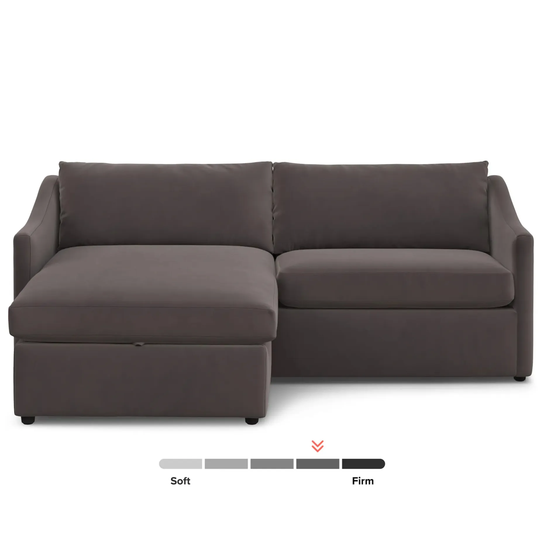 Landry 84.5" Velvet Reversible Storage Sectional - Hale Warm Gray