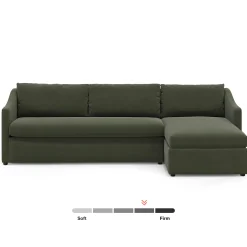 Landry 109" Velvet Right Storage Sleeper Sectional - Hale Fir Green