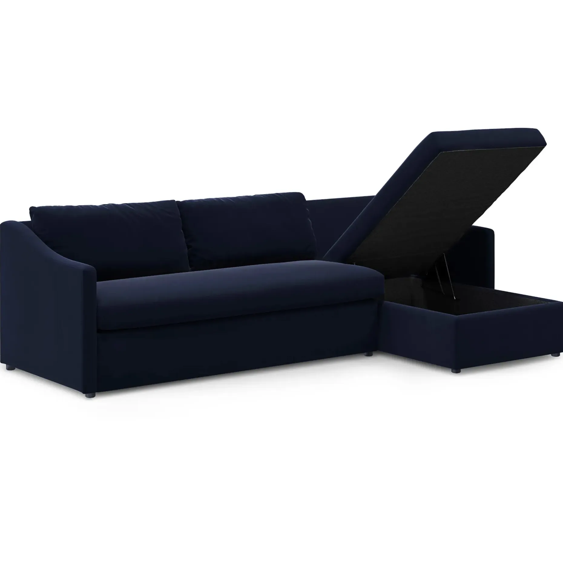 Landry 109" Velvet Right Storage Sleeper Sectional - Hale Ink