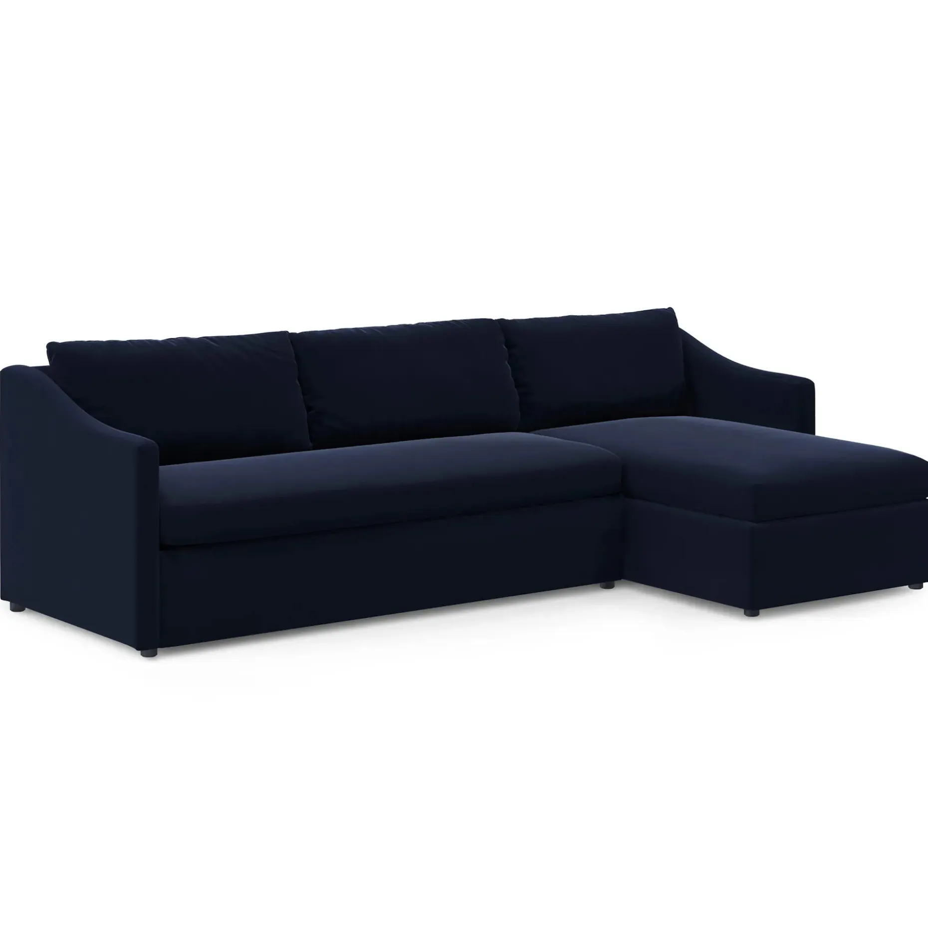 Landry 109" Velvet Right Storage Sleeper Sectional - Hale Ink