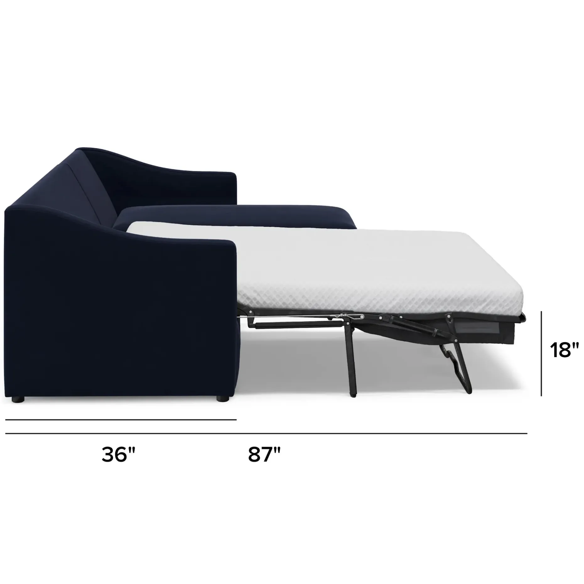 Landry 109" Velvet Right Storage Sleeper Sectional - Hale Ink