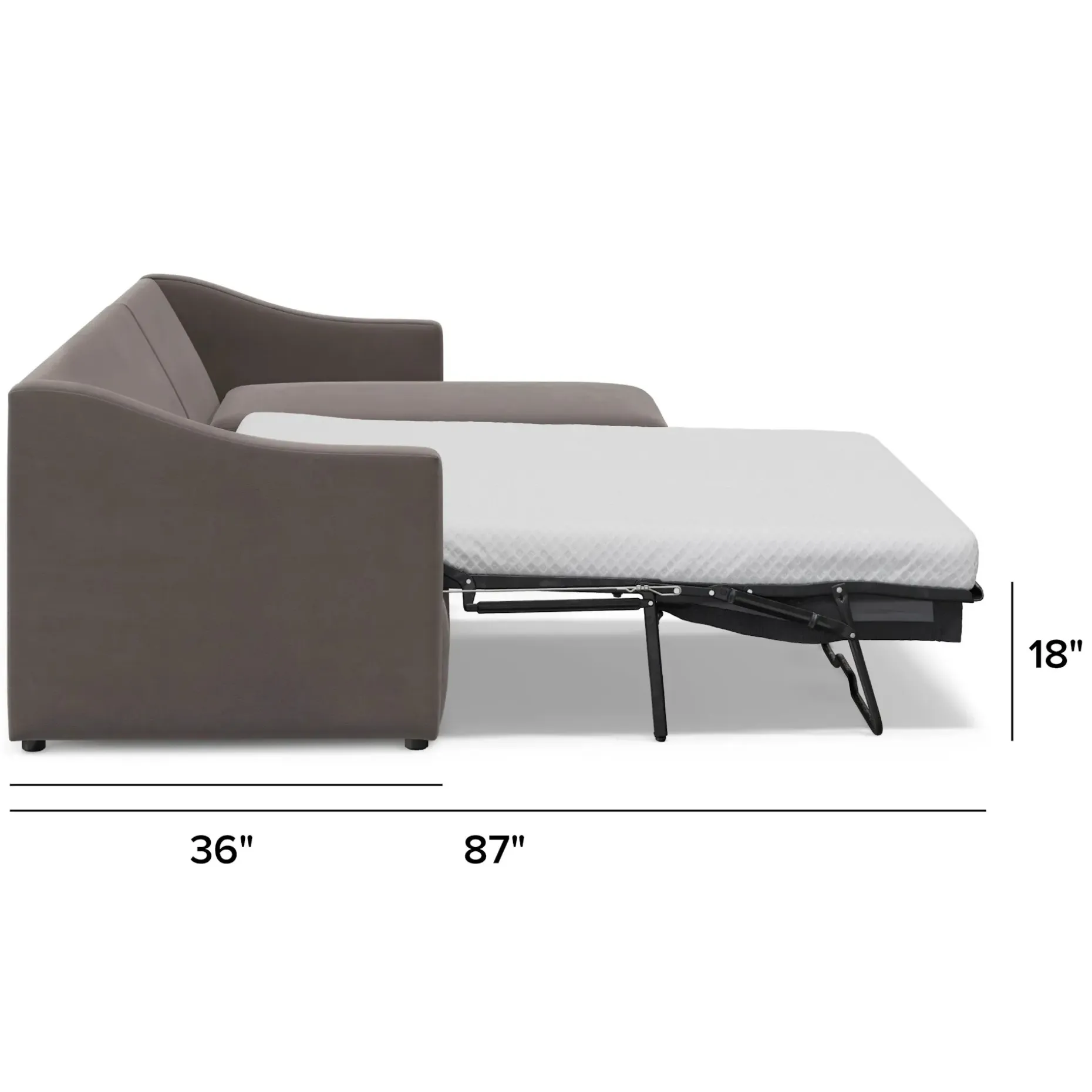 Landry 109" Velvet Right Storage Sleeper Sectional - Hale Warm Gray