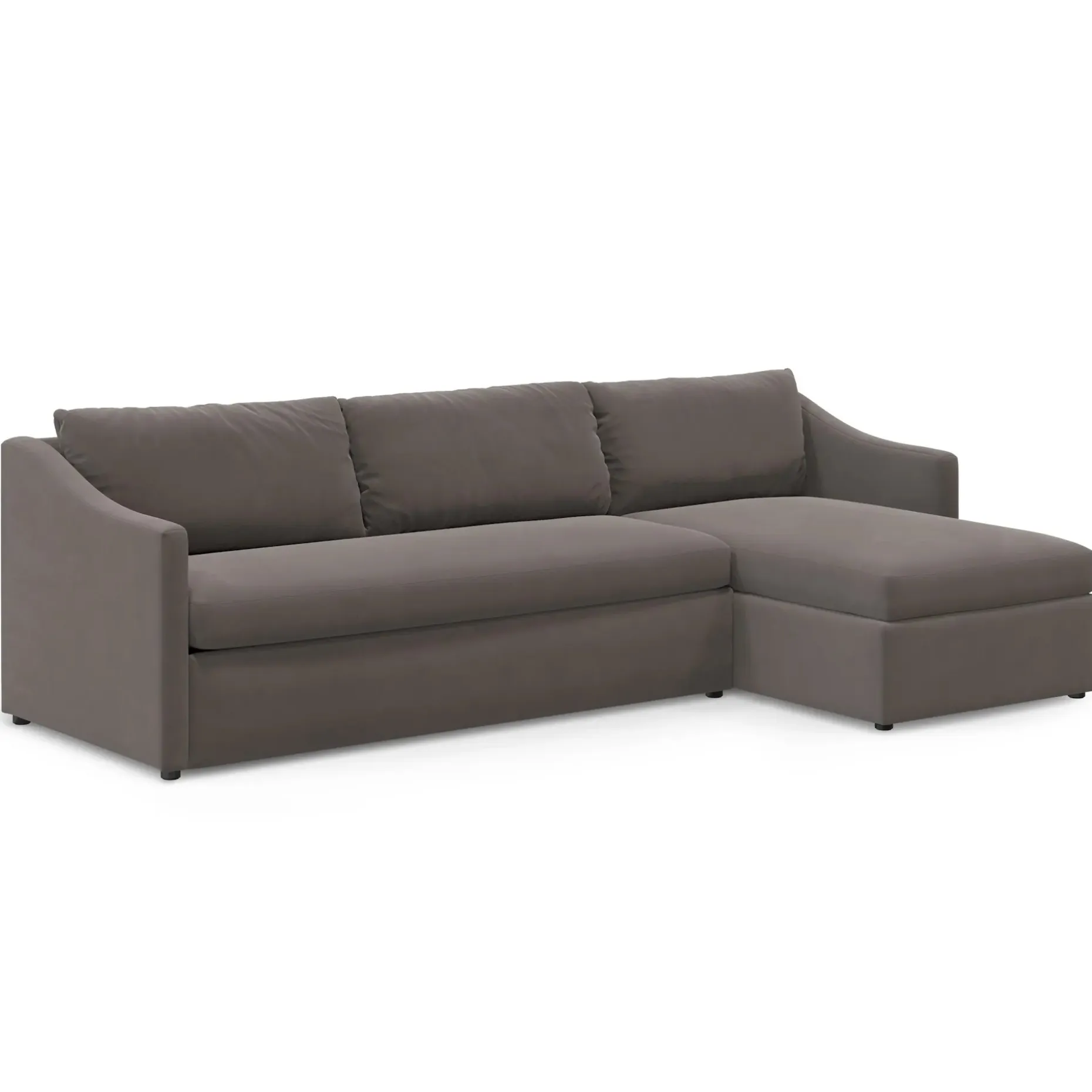 Landry 109" Velvet Right Storage Sleeper Sectional - Hale Warm Gray