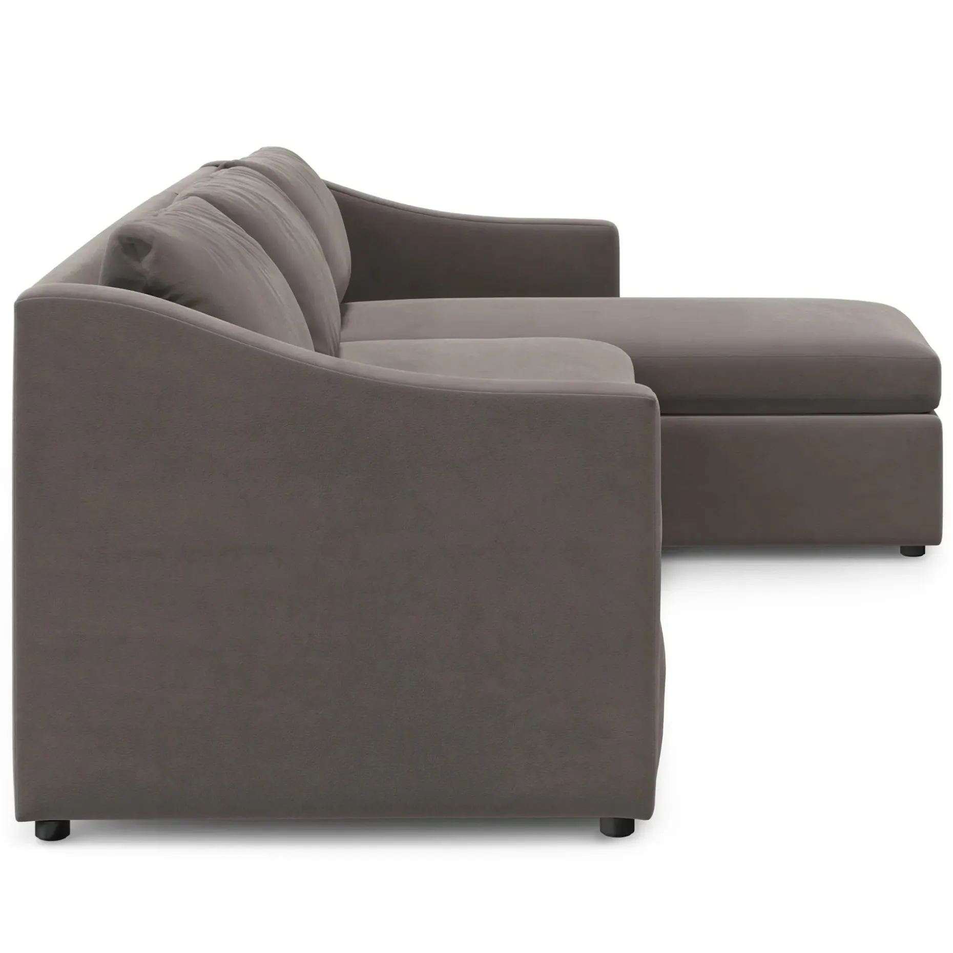 Landry 109" Velvet Right Storage Sleeper Sectional - Hale Warm Gray