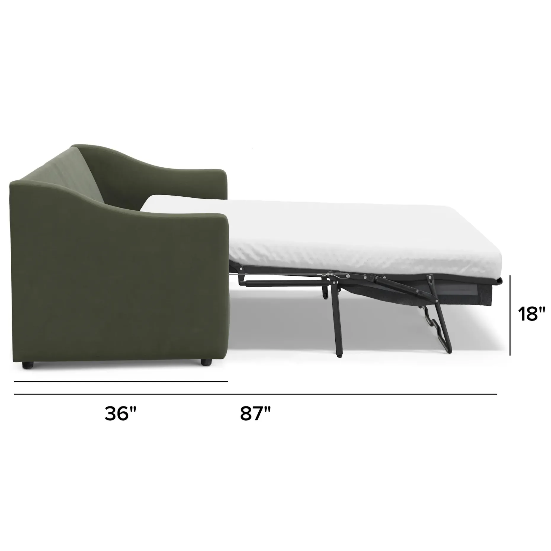 Landry 84.5" Velvet Sofa Bed - Hale Fir Green