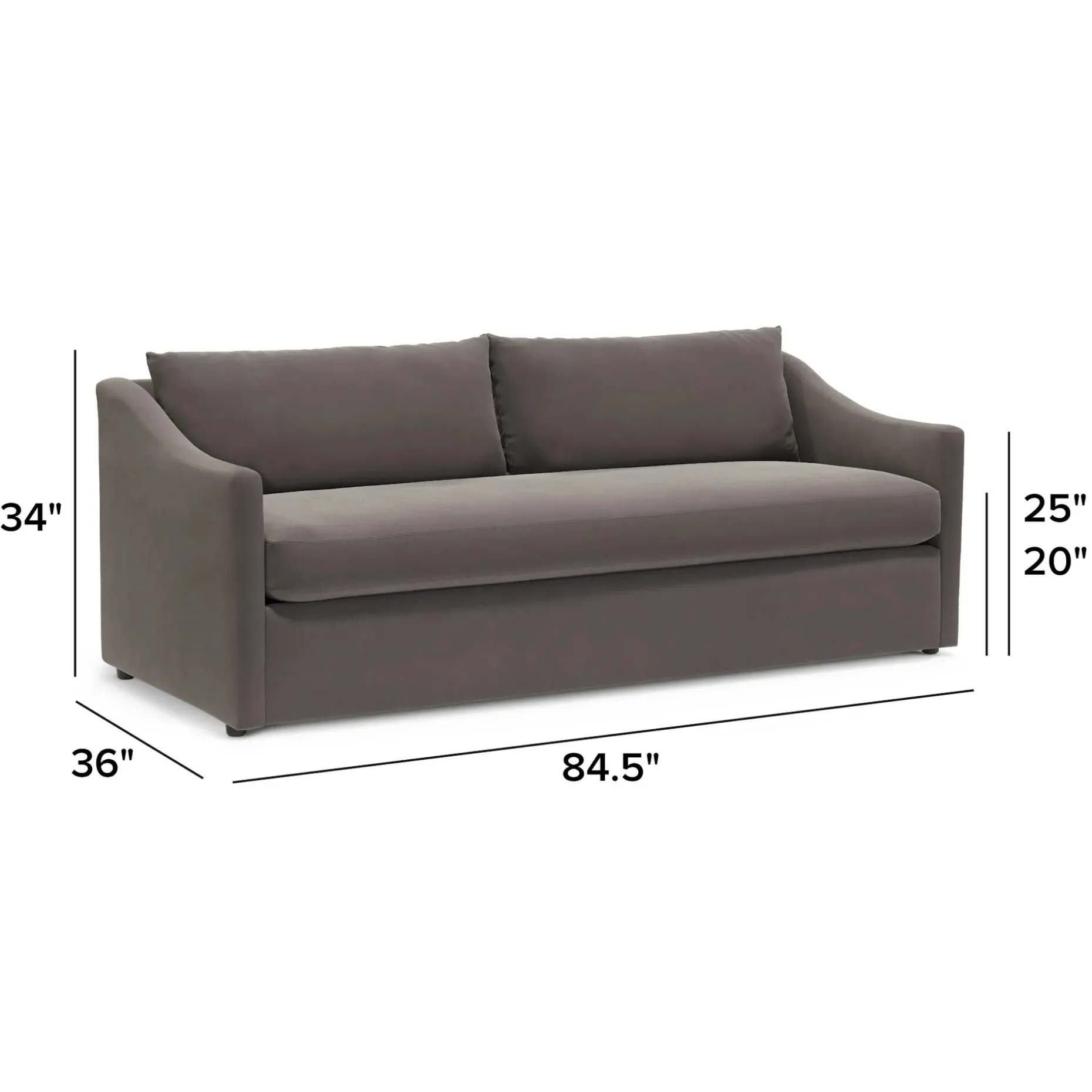 Landry 84.5" Velvet Sofa Bed - Hale Warm Gray