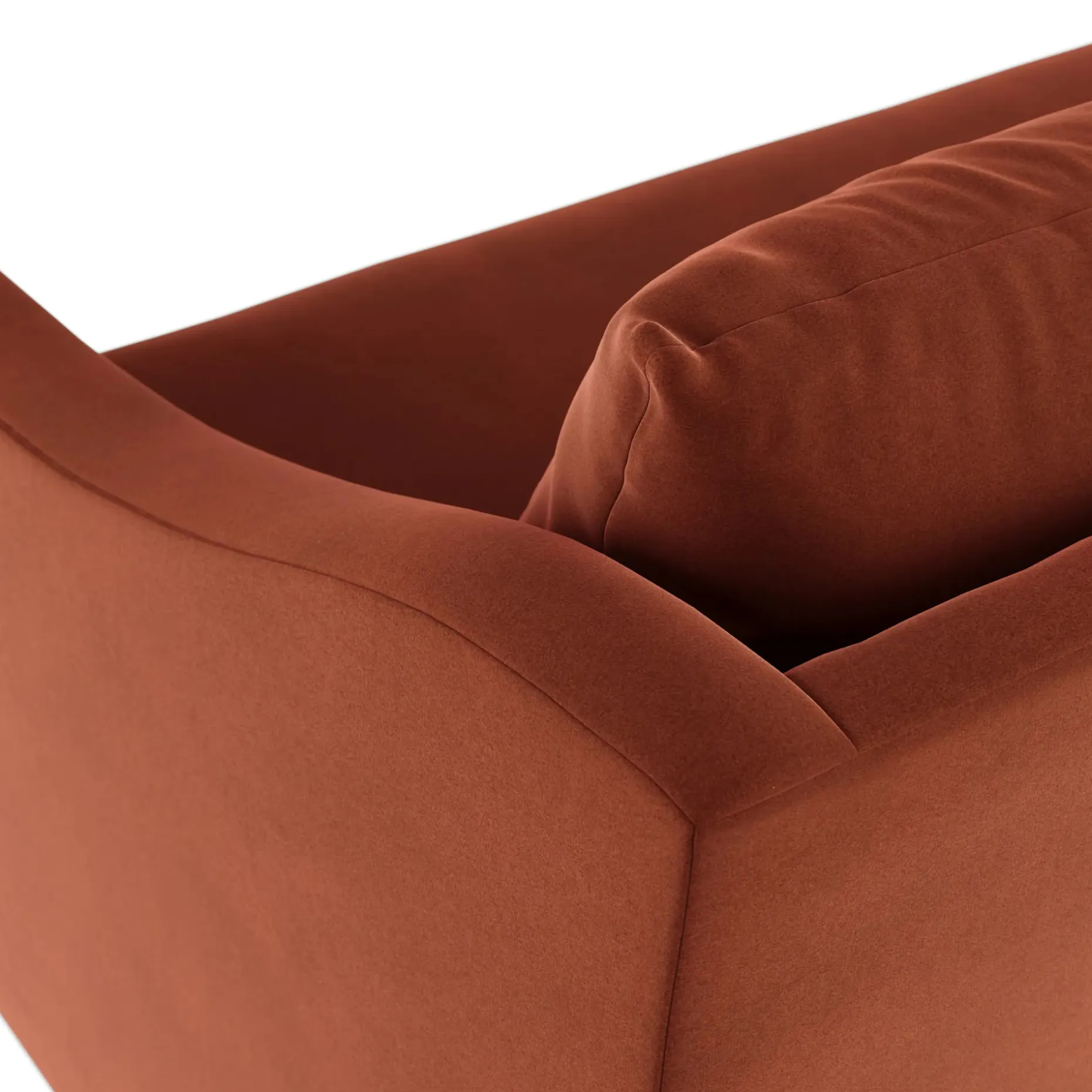 Landry 84.5" Velvet Sofa - Hale Rust