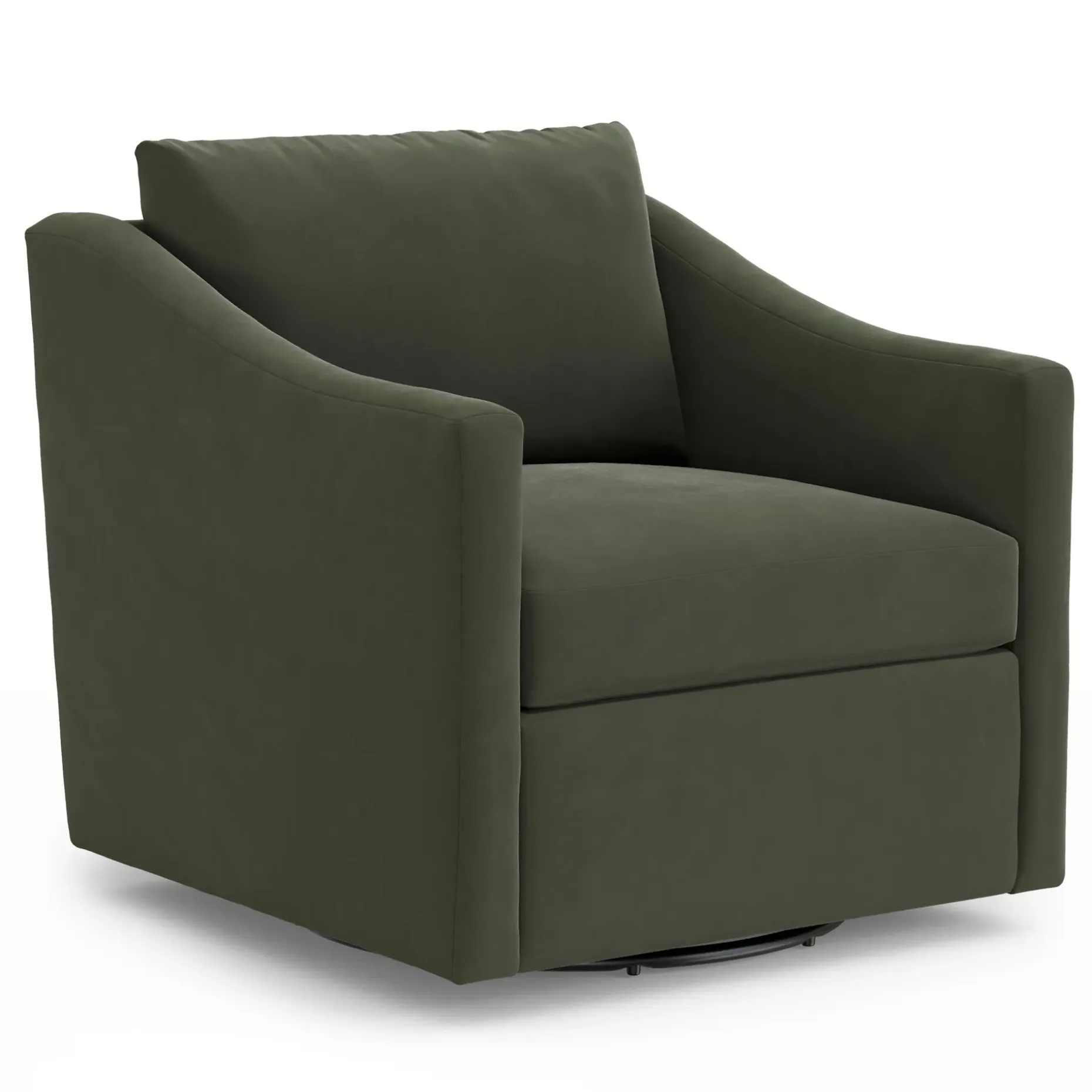 Landry 32.25" Velvet Swivel Lounge Chair - Hale Fir Green