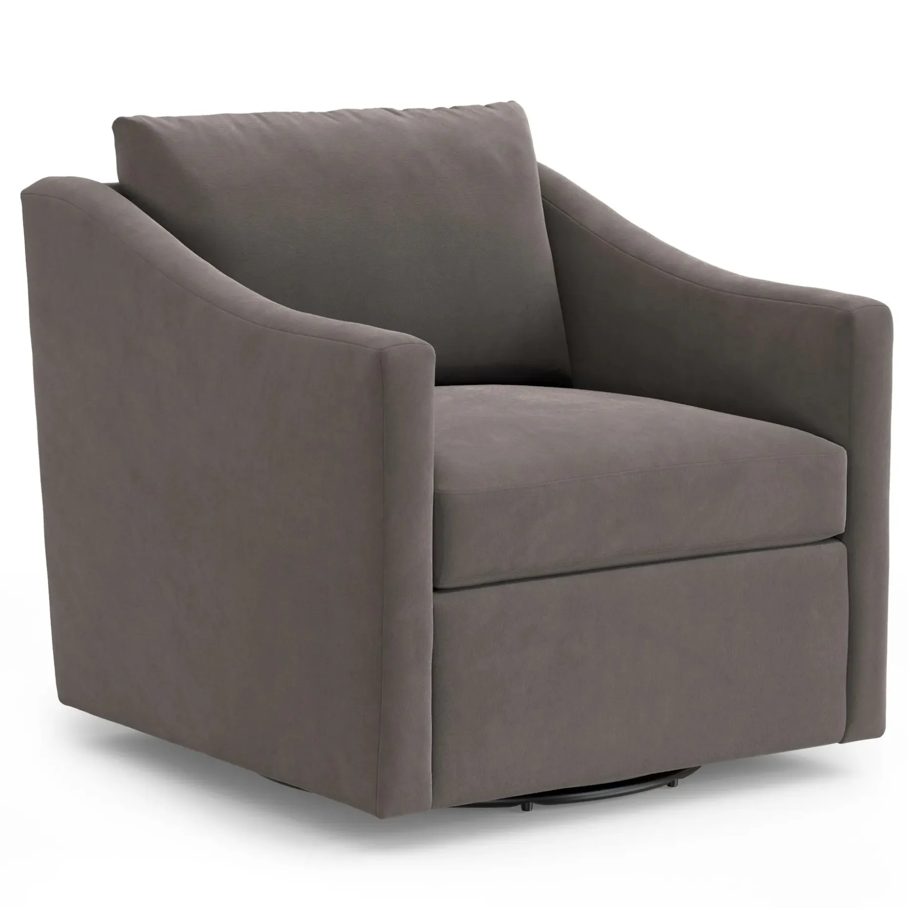Landry 32.25" Velvet Swivel Lounge Chair - Hale Warm Gray
