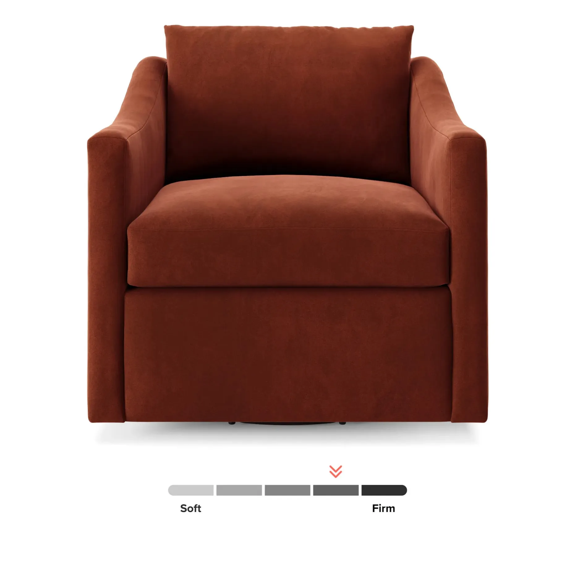 Landry 32.25" Velvet Swivel Lounge Chair - Hale Rust