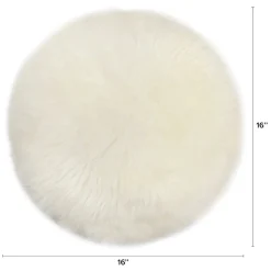 Lanna Round Sheepskin Pillow - Ivory