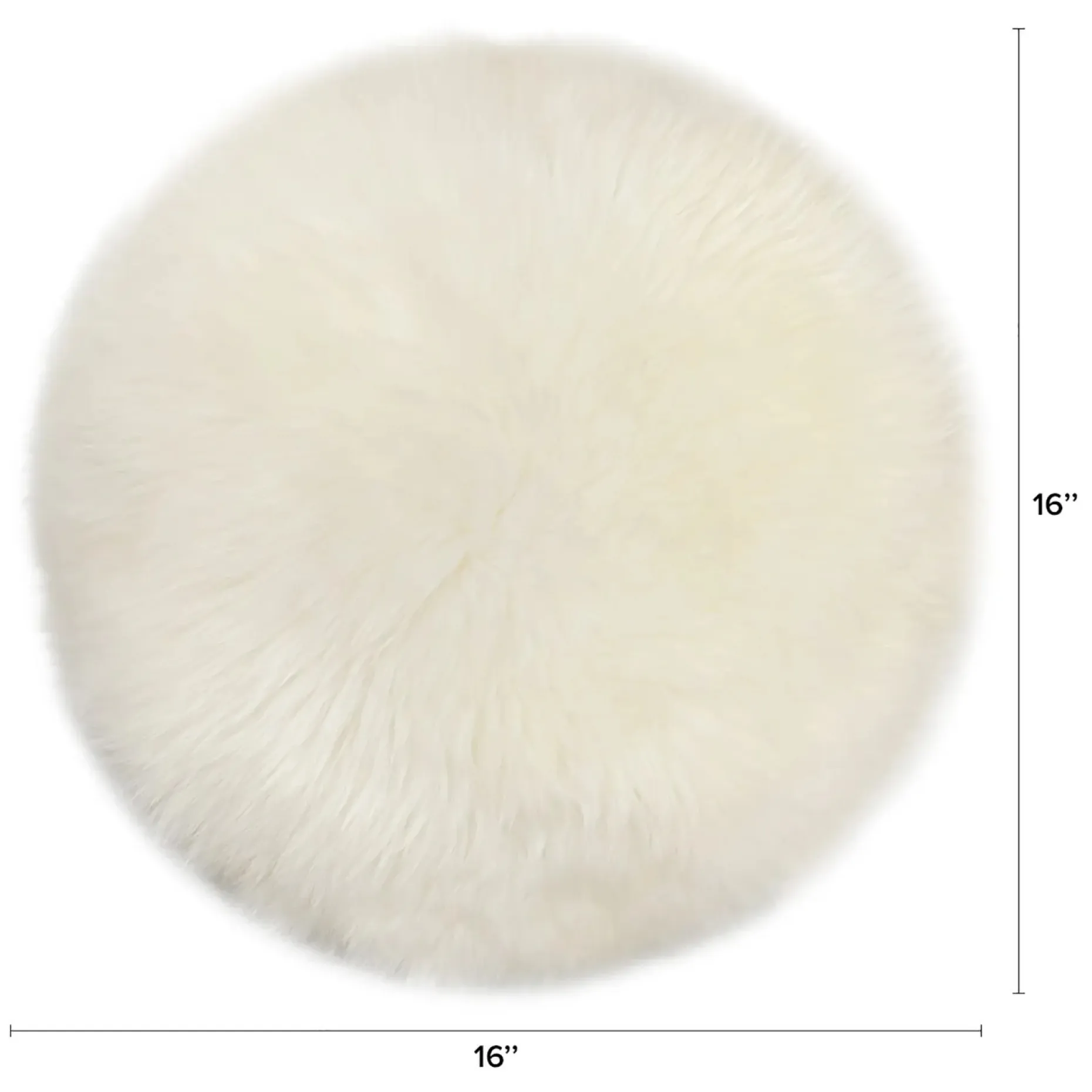 Lanna Round Sheepskin Pillow - Ivory