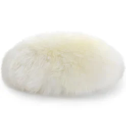 Lanna Round Sheepskin Pillow - Ivory