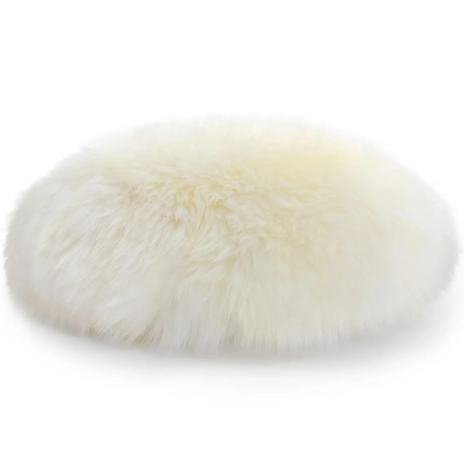 Lanna Round Sheepskin Pillow - Ivory