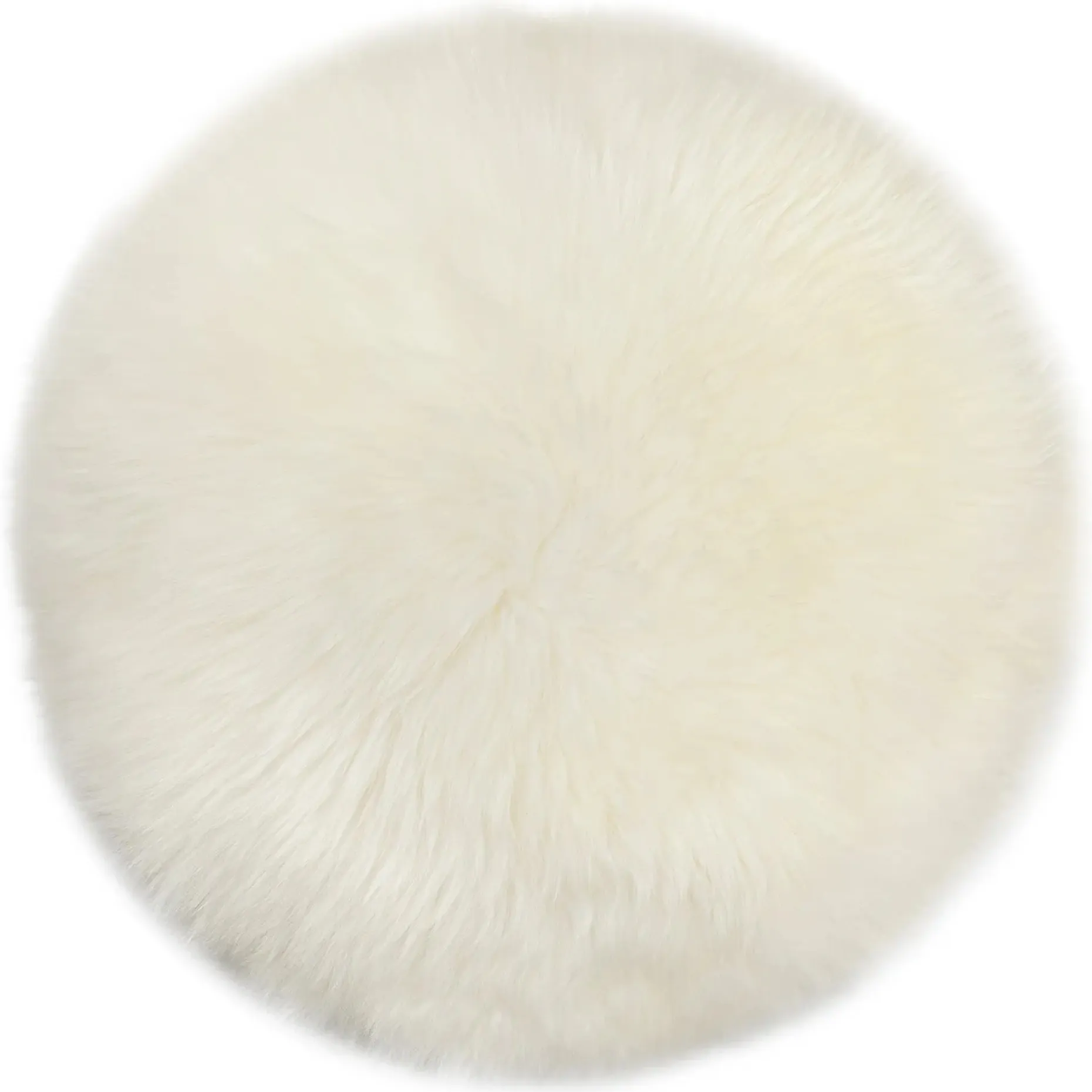 Lanna Round Sheepskin Pillow - Ivory