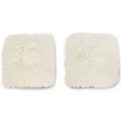 Lanna Sheepskin Seat Pad Set - Ivory
