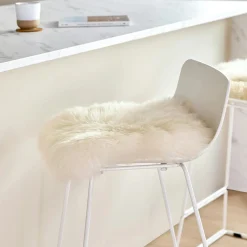 Lanna Sheepskin Seat Pad Set - Ivory