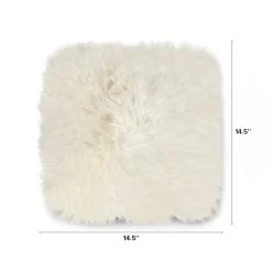 Lanna Sheepskin Seat Pad Set - Ivory