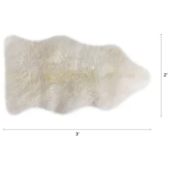 Lanna 2 x 3 Sheepskin Throw - Ivory